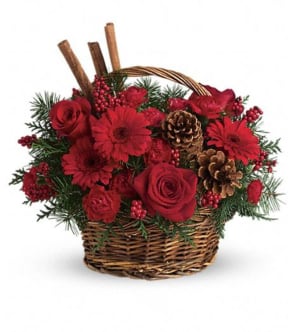 Berry's and Spice Basket Flower Bouquet