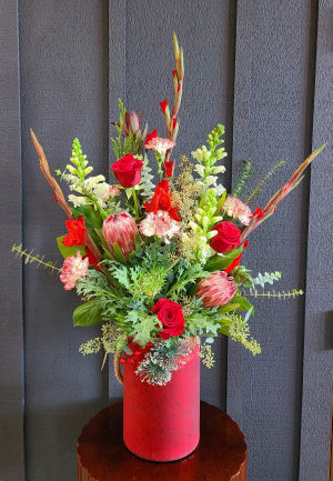 A Crimson Christmas Flower Bouquet