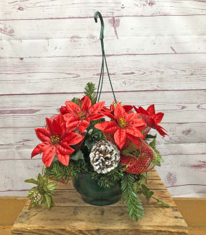 Hanging Christmas Silk (Artificial) Baskets Flower Bouquet