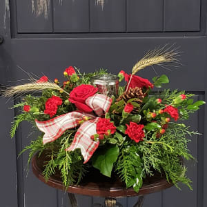 Holiday Votive Centerpiece Flower Arrangement Holiday Votive Centerpiece Flower Bouquet