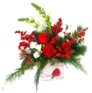 Winter Cardinal H-7068 *ONLY 1 LEFT* Flower Bouquet