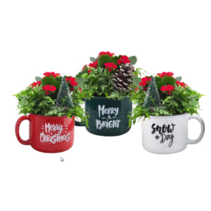 Christmas Camp Mug Flower Bouquet