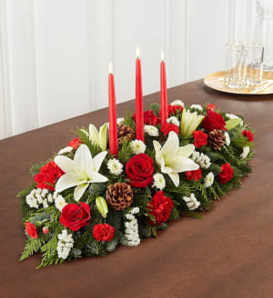 Traditional Christmas Centerpiece Flower Bouquet