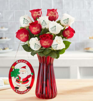 Conversation Roses™ Merry Christmas Flower Bouquet