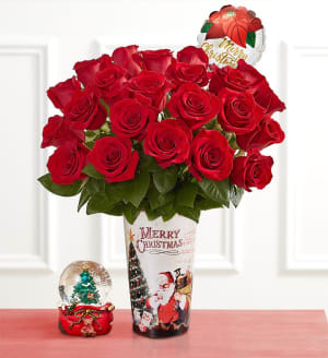 Merry Red Roses Flower Bouquet