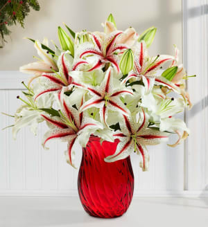 Candy Cane Lilies Flower Bouquet