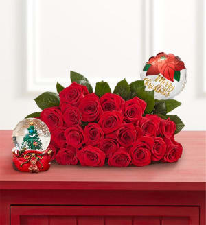 Merry Red Roses Flower Bouquet