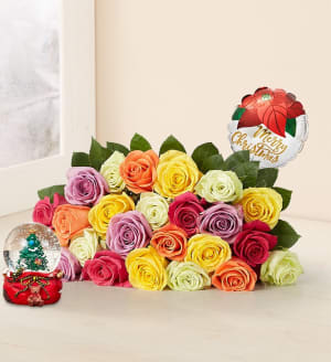 Holiday Lights Roses Flower Bouquet