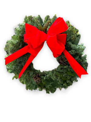 Fresh Evergreen Wreath Flower Bouquet