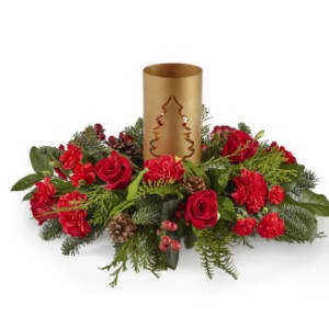 Evergreen Glow Centerpiece Flower Bouquet