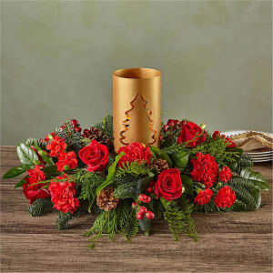 Evergreen Glow Centerpiece Flower Bouquet