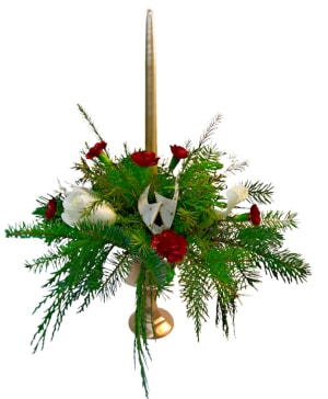 Holiday Compote H-7028 Flower Bouquet