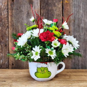 The Grinch Bowl Flower Bouquet