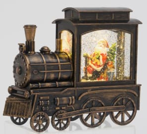 Lighted Musical Train -  Spinning Water Globe 9" Flower Bouquet