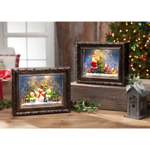 Lighted Spinning Water Globe Frames - 9.5" Flower Bouquet