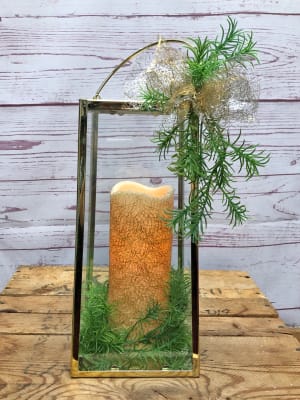 Golden Pines Silk (Artificial) Terrarium Flower Bouquet