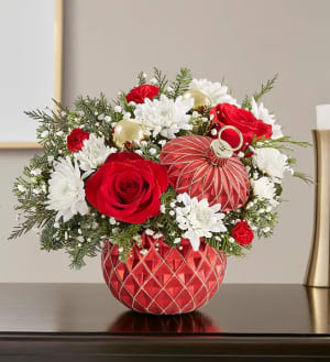 Sparkling Holiday Ornament Flower Arrangement Sparkling Holiday Ornament Flower Bouquet
