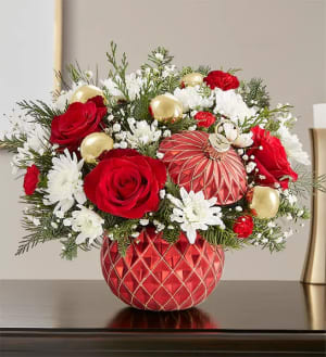 Sparkling Holiday Ornament Flower Bouquet