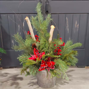 Winter Porch Planter Flower Bouquet