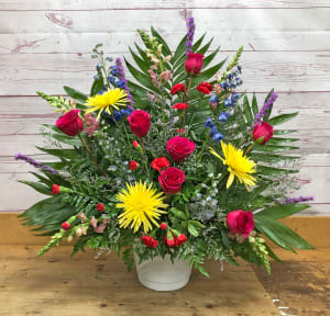 Colorful Condolences Tribute Flower Bouquet