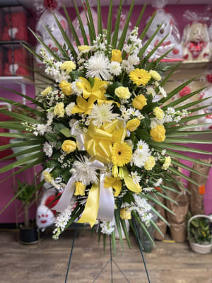 Yellow mixed standing spray  Flower Bouquet
