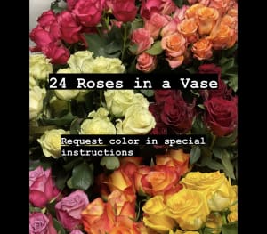 24 Roses in a vase Flower Bouquet