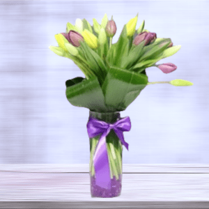 MIX TULIPS IN A VASE Flower Bouquet