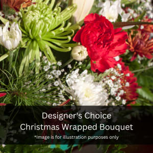 Designer's Choice Christmas Hand Tied Wrapped Bouquet Flower Bouquet