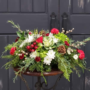 Christmas Elegant Oblong Centerpiece Flower Bouquet