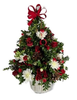 Celebration Boxwood Tree Flower Bouquet