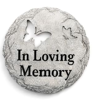 In Loving Memory STEPPING STONE on easel stand Flower Bouquet