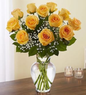  Premium Long Stem Yellow Rose Flower Bouquet