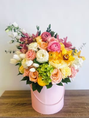 Spring Inspired Custom Floral Box Flower Bouquet