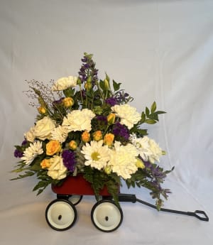 Red Wagon Flower Bouquet