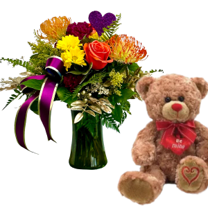 Beary Exotic Flower Bouquet