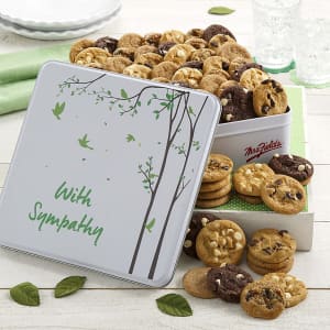 Mrs. Fields® 60 Nibbler With Sympathy Tin Flower Bouquet