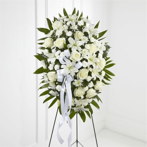 Exquisite Tribute Standing Spray-Choose Any Color Bow Flower Bouquet