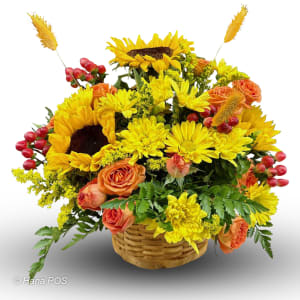 Autumn Afternoon Basket Flower Bouquet