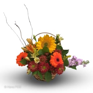 Basket of Warm Regards Flower Bouquet