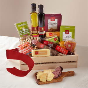 Meat & Cheese Charcuterie Gift Basket Flower Bouquet