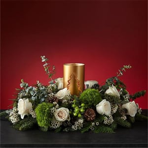 Evening Evergreen Centerpiece Flower Bouquet