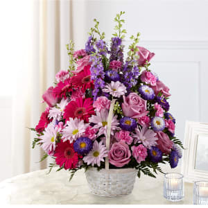 Pastel Peace Basket Flower Bouquet