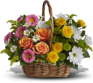 Sweet Tranquility Basket Flower Bouquet