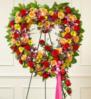 Bright Standing Open Heart Flower Bouquet