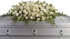 Purity and Peace Casket Spray Flower Bouquet