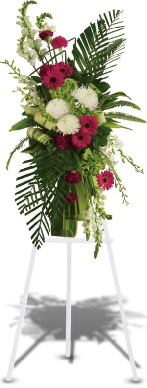 Gerberas and Palms Spray Flower Bouquet