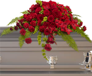 Red Rose Sanctuary Casket Spray Flower Bouquet