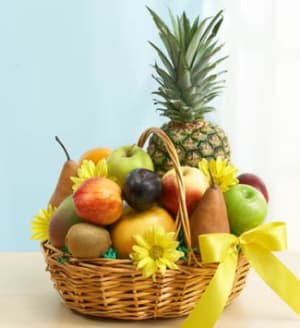 Deluxe All Fruit Basket for Sympathy Flower Bouquet