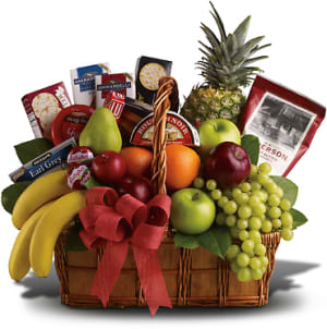 Bon Vivant Gourmet Basket Flower Bouquet