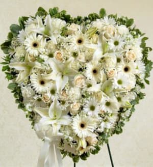 White Heart Flower Bouquet